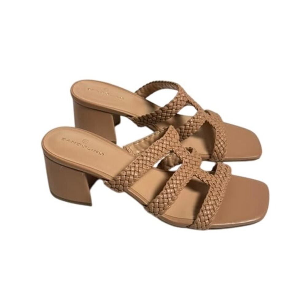 BANDOLINO Womens Mumm Heeled Sandals, TAN 7M.